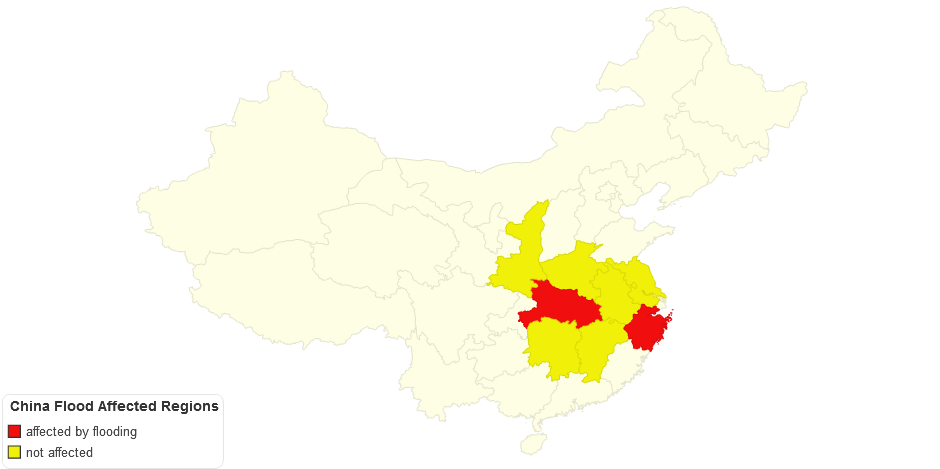 China Flood Affected Regions