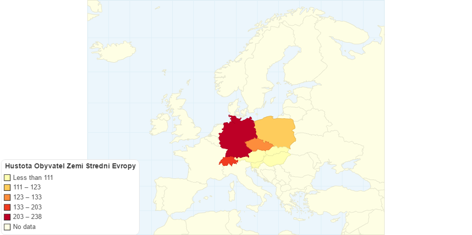 Hustota Obyvatel Zemi Stredni Evropy