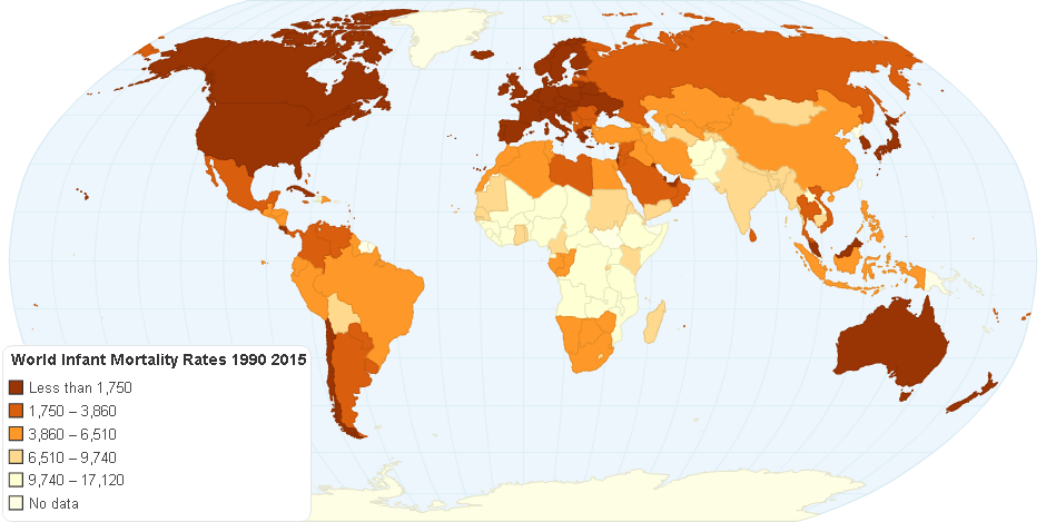 World Infant Mortality Rates 1990 2015