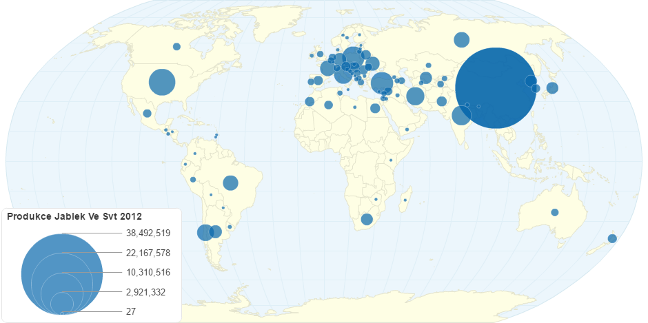 Produkce jablek ve světě 2012