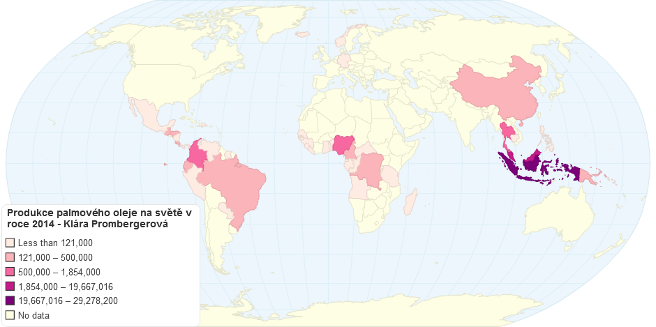 Produkce palmového oleje na světě v roce 2014 - Klára Prombergerová