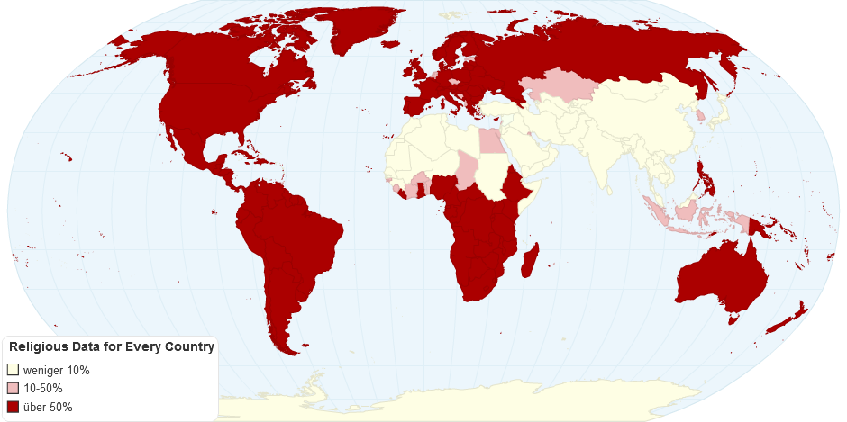 Christliche Kirchen nach Land: Absolute Mehrheit & Signifikante Minderheiten