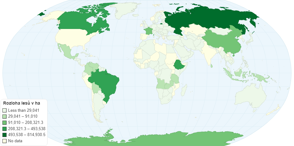 Rozloha lesů ve světě