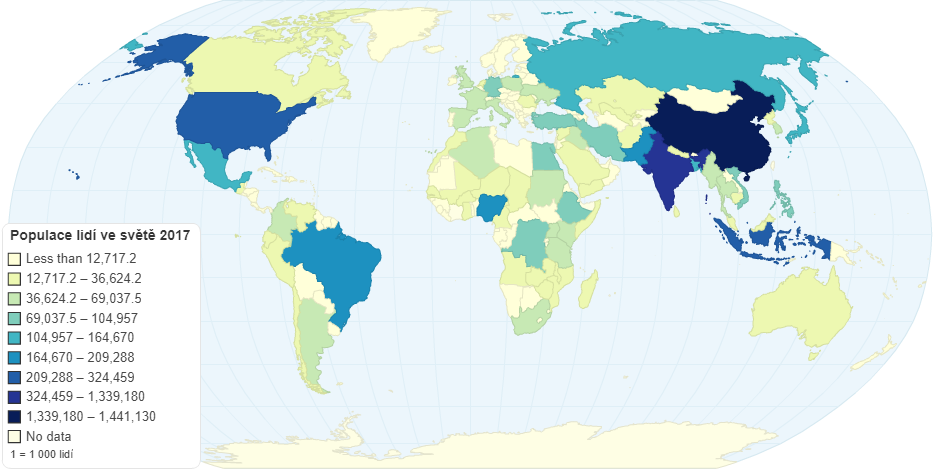 Populace lidí ve světě 2017