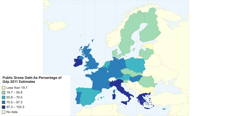 Public Gross Debt As Percentage of Gdp 2011 Estimates