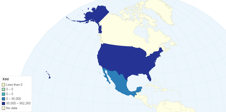 Hnědé uhlí v USA a Mexicu v roce 2016