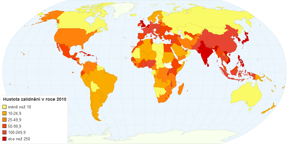Hustota zalidnění v roce 2010 [ob/km2]
