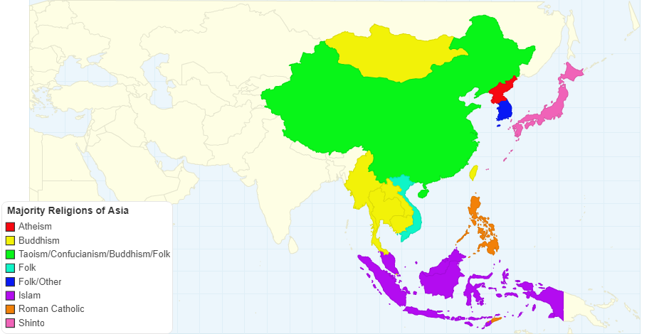 Majority Religions of Asia