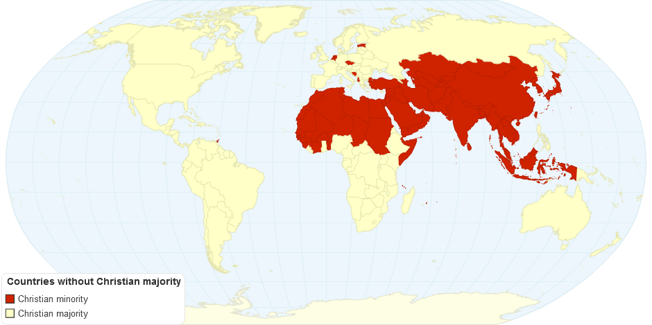 Countries without Christian majority