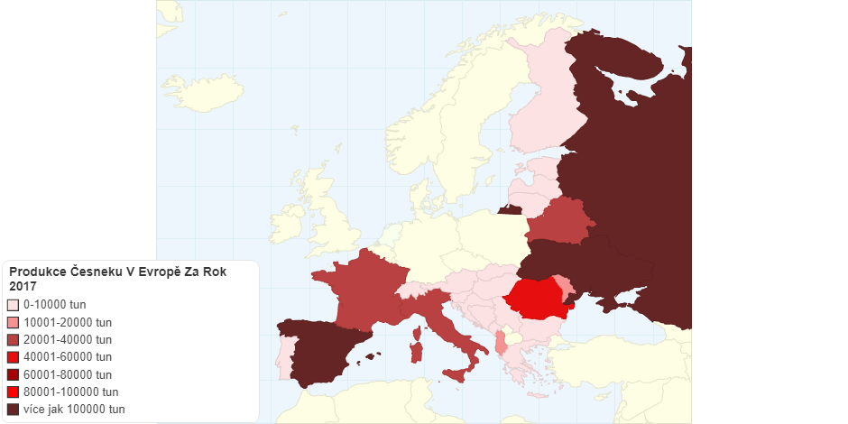 Produkce Česneku V Evropě Za Rok 2017