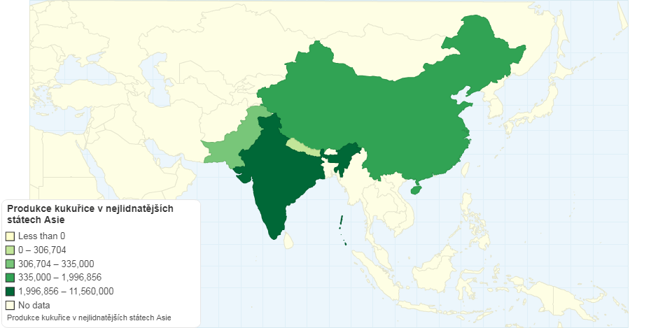 Produkce prosa v nejlidnatějších státech Asie