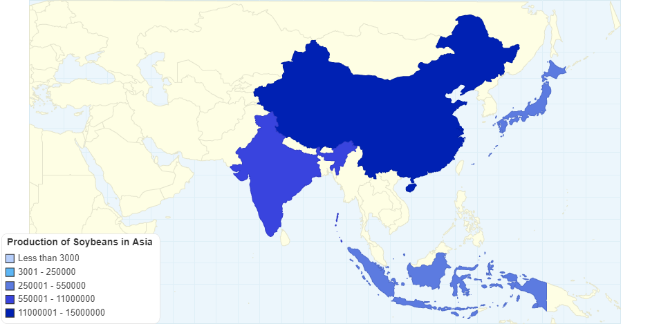 Production of Soybeans in Asia