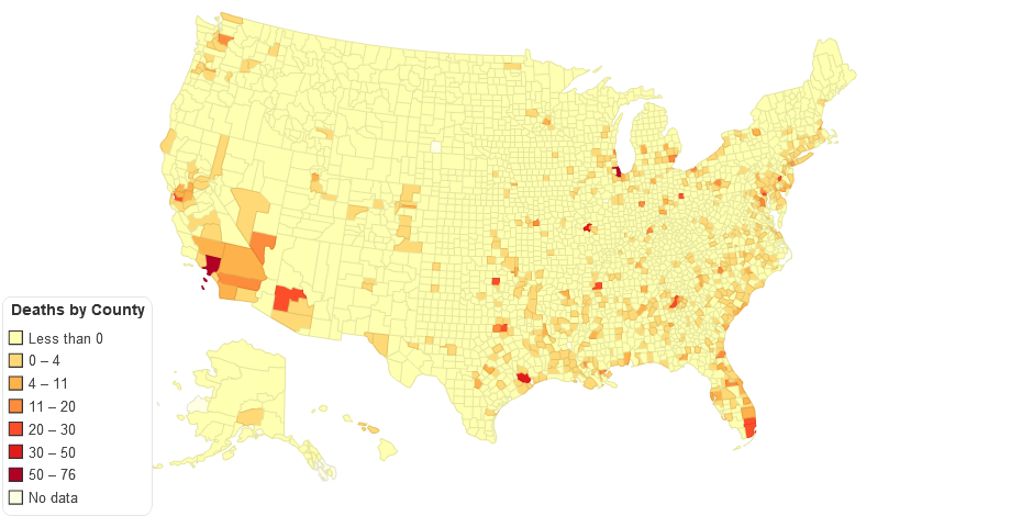 Black Persons Killed by Police Officers by County Since 2013
