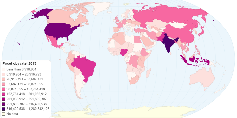 Celosvětová populace v roce 2013