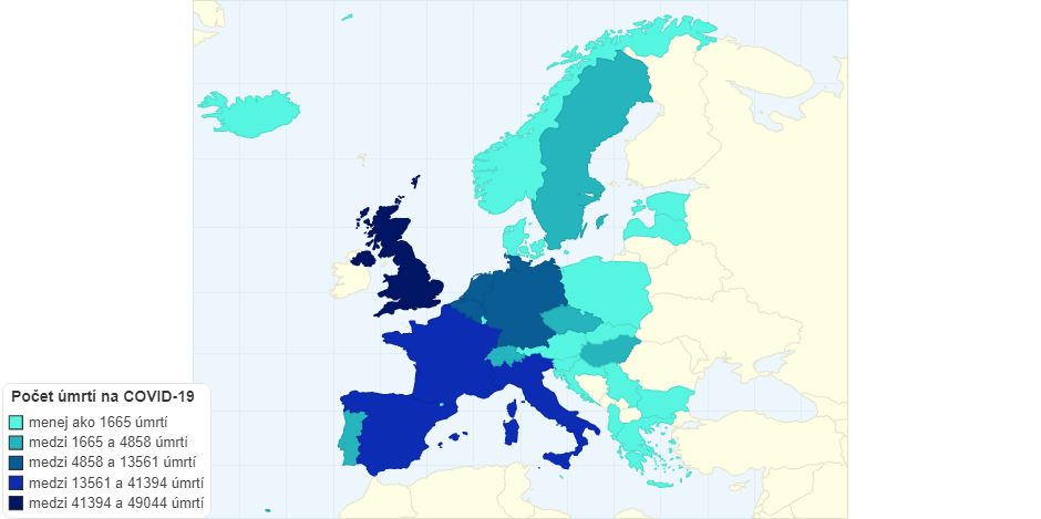 Počet úmrtí na Covid -19