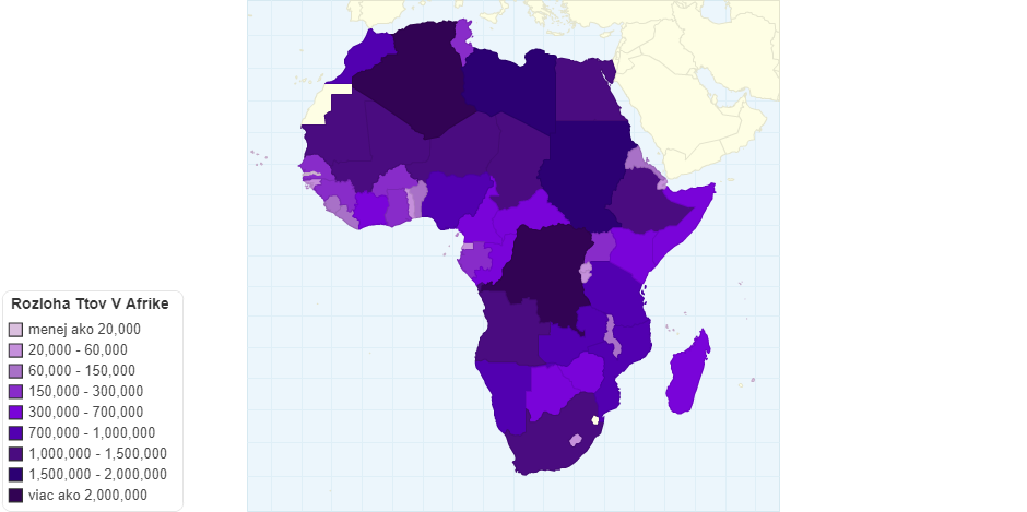 Rozloha štátov v Afrike