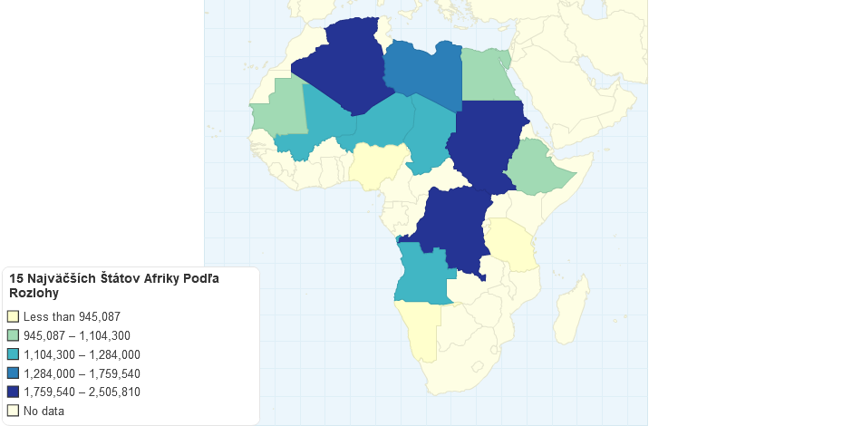 15 Najväčších Štátov Afriky Podľa Rozlohy