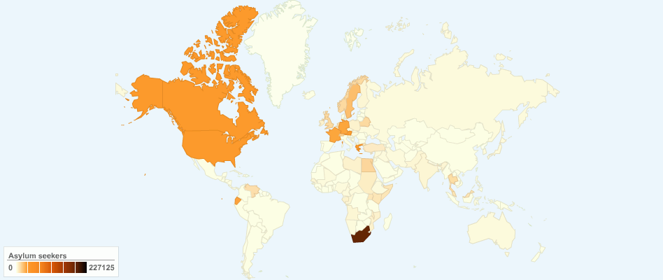 Country of Destination of New Asylum-Seekers Applications