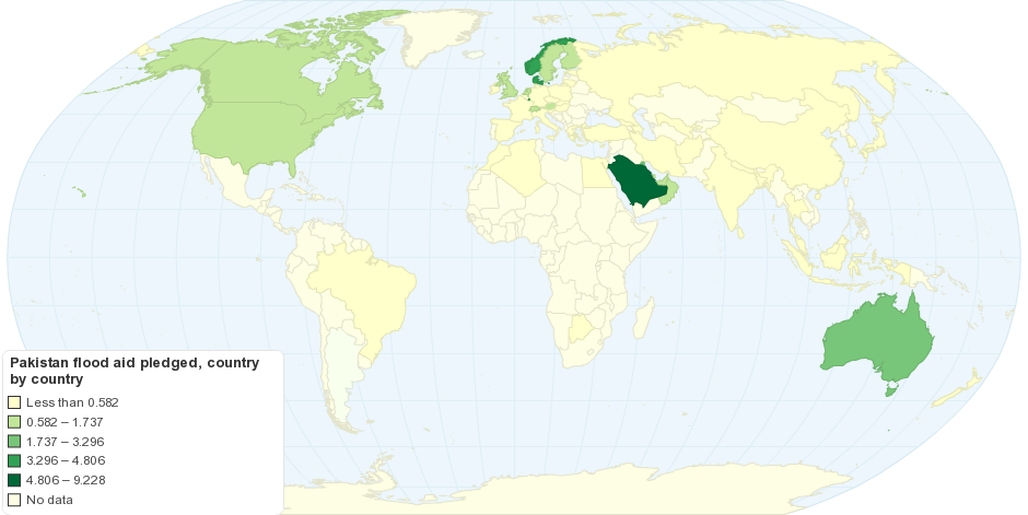 Pakistan flood aid pledged, country by country