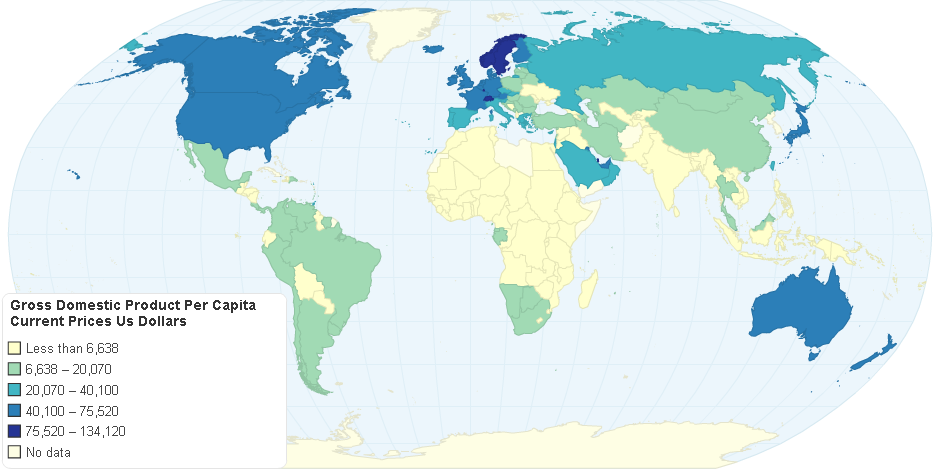Gross Domestic Product Per Capita Current Prices in 2016 (Us Dollars)