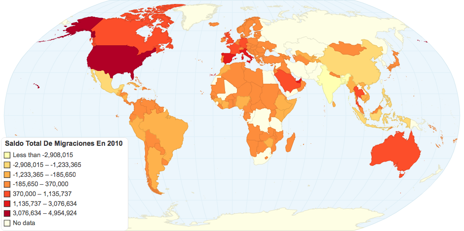 Saldo Total De Migraciones En 2010