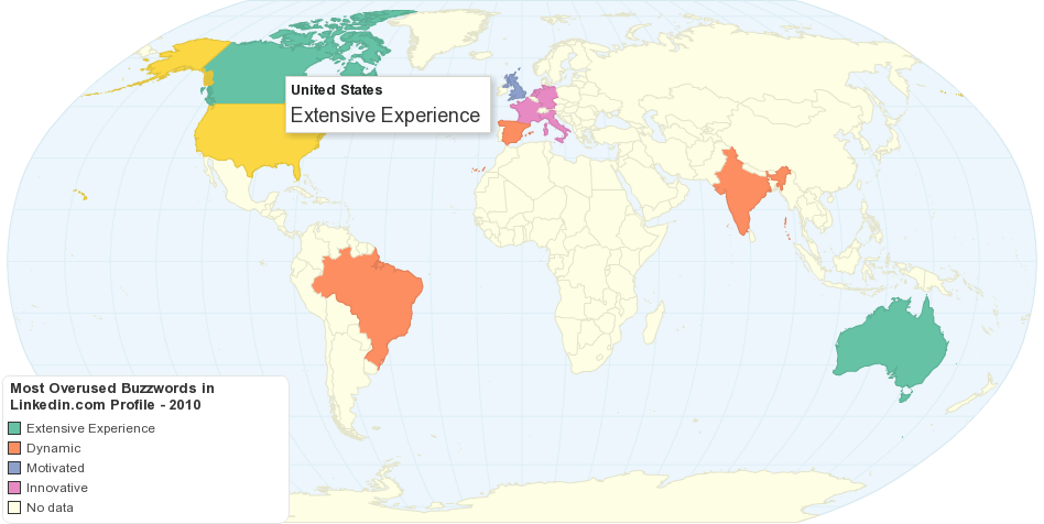 Most Overused Buzzwords in Linkedin.com Profile - 2010