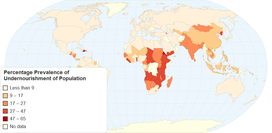 Percentage of Undernourishment of World Population