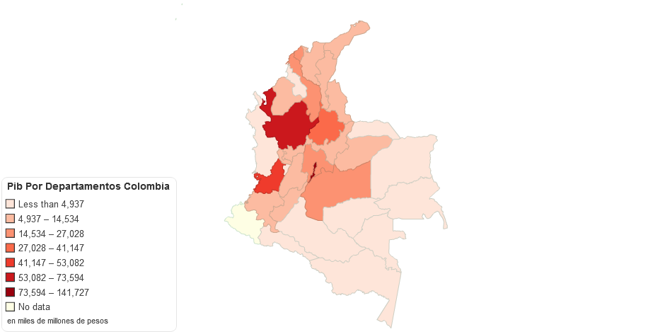 Pib Por Departamentos Colombia