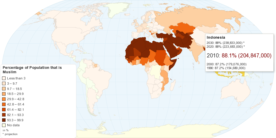 World Map Of Muslim Population