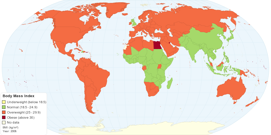 Body Mass Index (BMI) by Country