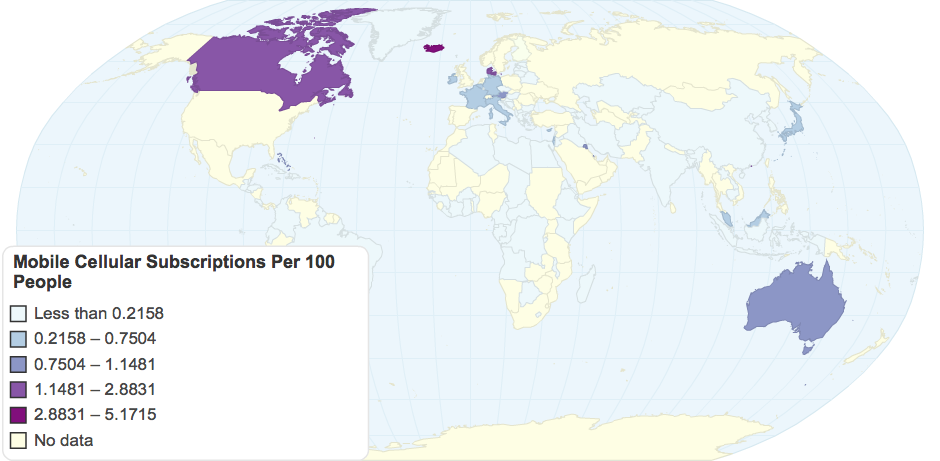 Mobile Cellular Subscriptions Per 100 People