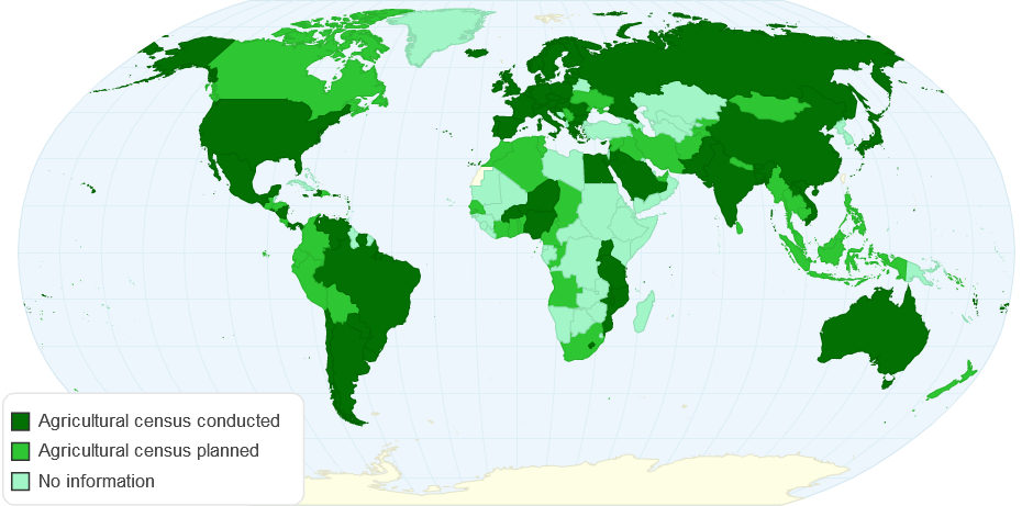 Countries conducting an agricultural census during WCA 2010 Round (2006 - 2015)