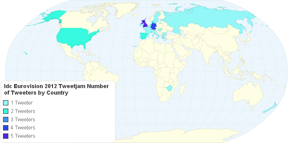 Idc Eurovision 2012 Tweetjam Number of Tweeters by Country