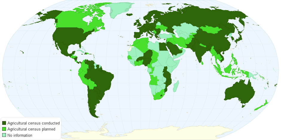 Countries conducting an agricultural census during WCA 2010 round
