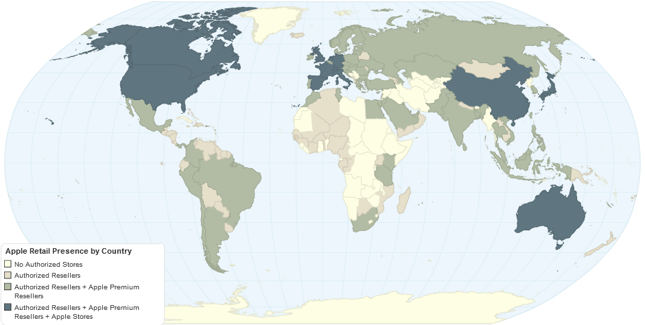 Apple Retail Presence by Country