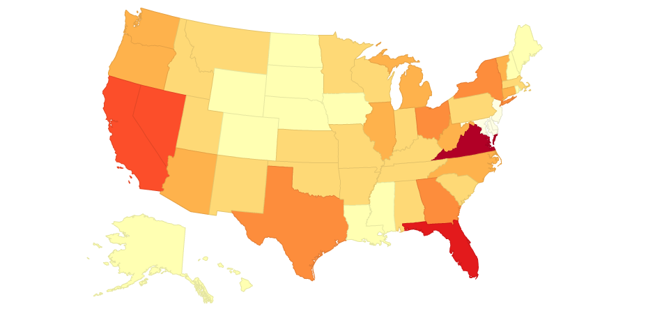 Percentage of Total High School Students Participating in AP US Government and Politics 2011