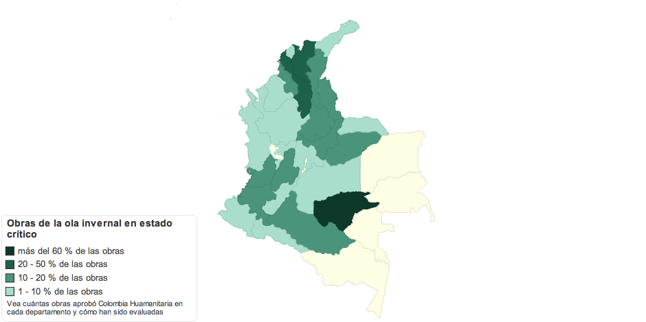 Estado de las obras de la ola invernal en Colombia (Junio de 2012)