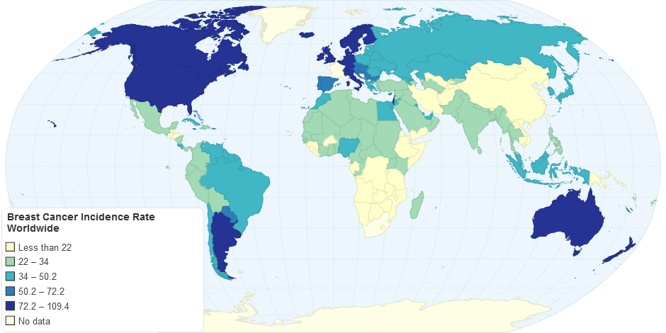 Breast Cancer Incidence Rate Worldwide