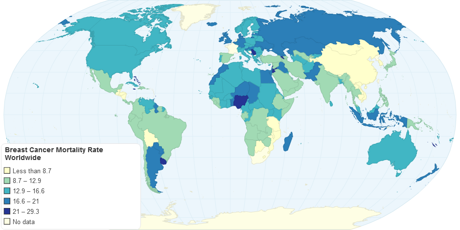 Breast Cancer Mortality Rate Worldwide
