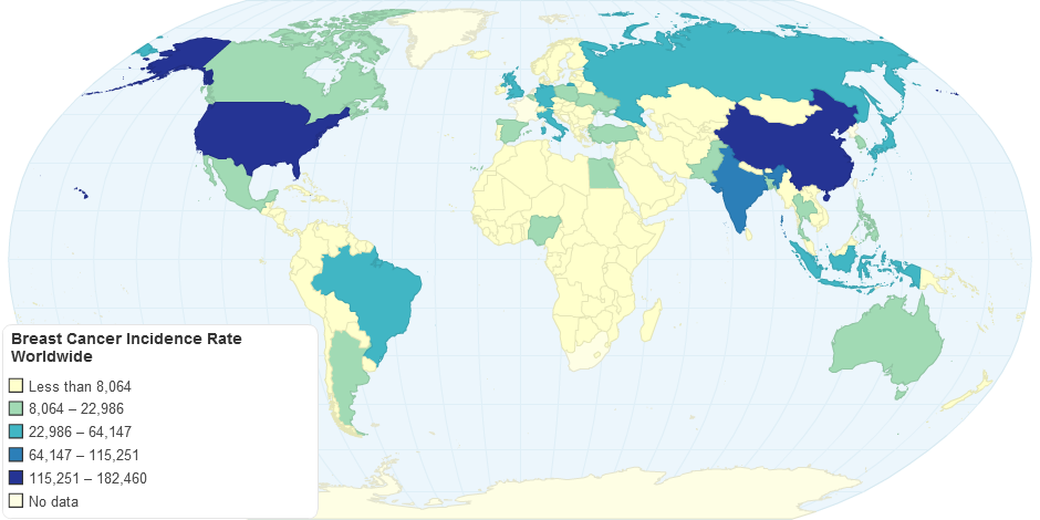 Breast Cancer Incidence Rate Worldwide