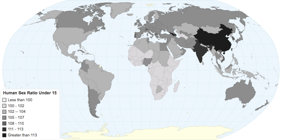 Human Sex Ratio Under 15