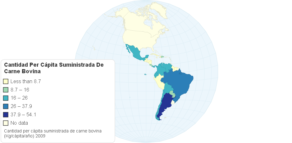 Cantidad Per Cápita Suministrada De Carne Bovina