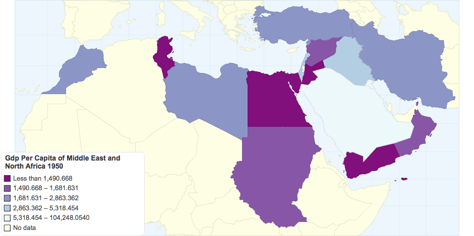 Gdp Per Capita of Middle East and North Africa 1950