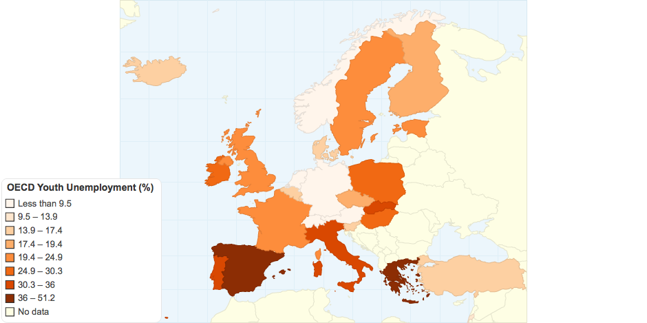 OECD Youth Unemployment 2012