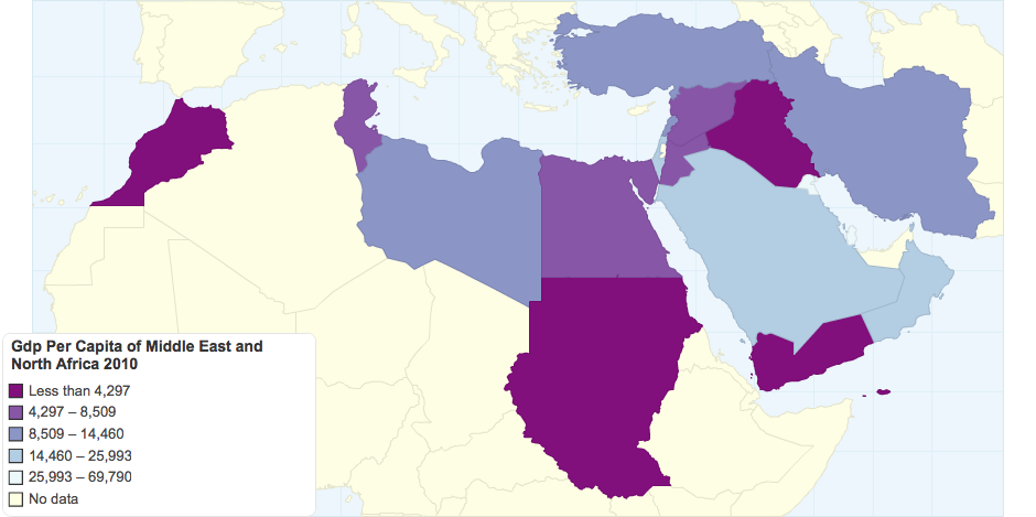 Gdp Per Capita of Middle East and North Africa 2010