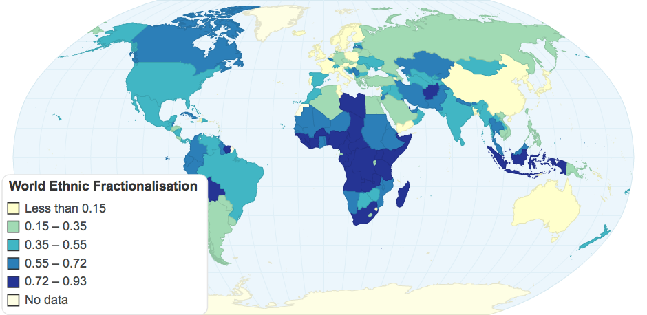 World Ethnic Fractionalisation