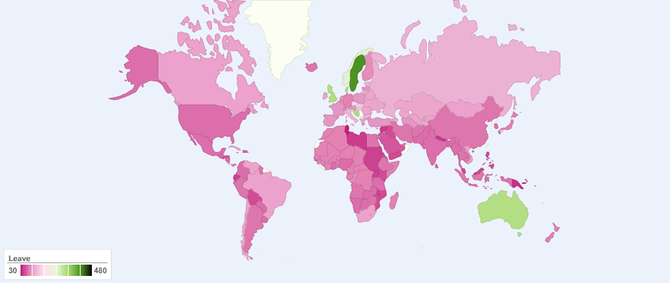 Length of Maternity Leave around the World