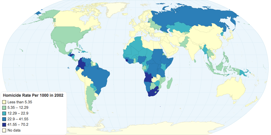 Homicide Rate Per 1000 in 2002