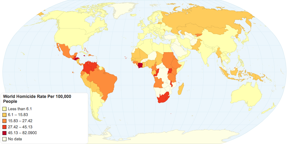 World Homicide Rate Per 100000 People