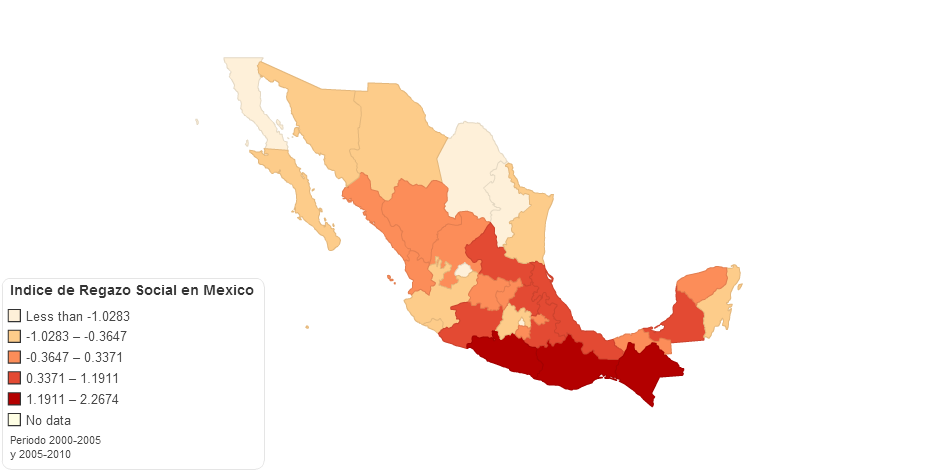 Indice de Regazo Social en Mexico 2000 2010